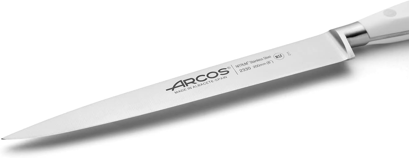 Forged Knife Serrated 5 Inch Nitrum Stainless Steel and 130 mm blade. Ergonomic Polyoxymethylene POM Handle. Series Riviera. Color Black