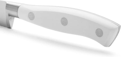 Forged Knife Serrated 5 Inch Nitrum Stainless Steel and 130 mm blade. Ergonomic Polyoxymethylene POM Handle. Series Riviera. Color Black