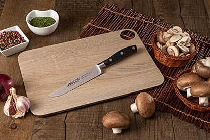 Forged Knife Serrated 5 Inch Nitrum Stainless Steel and 130 mm blade. Ergonomic Polyoxymethylene POM Handle. Series Riviera. Color Black