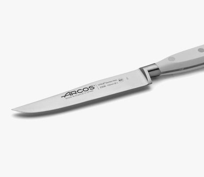 Forged Knife Serrated 5 Inch Nitrum Stainless Steel and 130 mm blade. Ergonomic Polyoxymethylene POM Handle. Series Riviera. Color Black