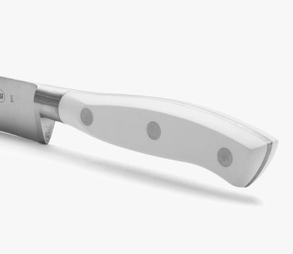 Forged Knife Serrated 5 Inch Nitrum Stainless Steel and 130 mm blade. Ergonomic Polyoxymethylene POM Handle. Series Riviera. Color Black