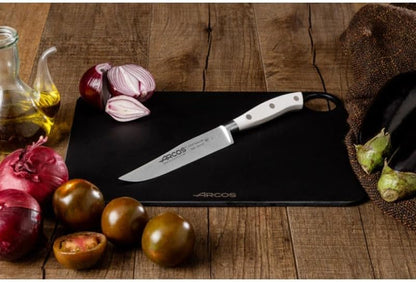 Forged Knife Serrated 5 Inch Nitrum Stainless Steel and 130 mm blade. Ergonomic Polyoxymethylene POM Handle. Series Riviera. Color Black