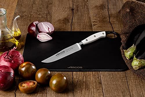 Forged Knife Serrated 5 Inch Nitrum Stainless Steel and 130 mm blade. Ergonomic Polyoxymethylene POM Handle. Series Riviera. Color Black