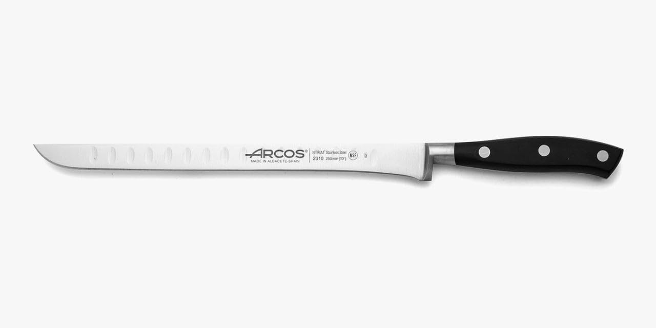 Forged Knife Serrated 5 Inch Nitrum Stainless Steel and 130 mm blade. Ergonomic Polyoxymethylene POM Handle. Series Riviera. Color Black