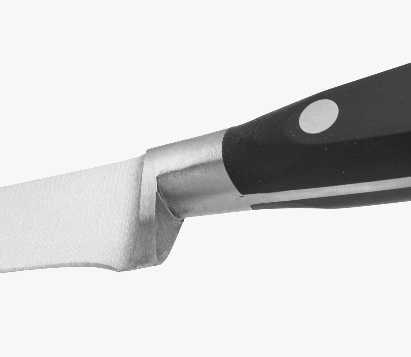 Forged Knife Serrated 5 Inch Nitrum Stainless Steel and 130 mm blade. Ergonomic Polyoxymethylene POM Handle. Series Riviera. Color Black