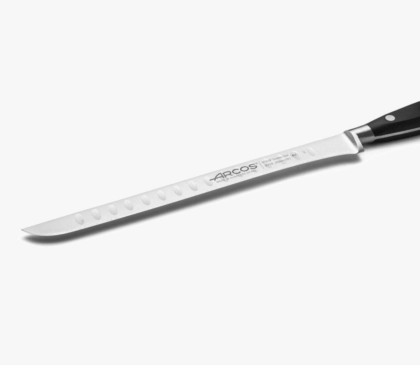 Forged Knife Serrated 5 Inch Nitrum Stainless Steel and 130 mm blade. Ergonomic Polyoxymethylene POM Handle. Series Riviera. Color Black