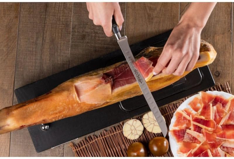 Forged Knife Serrated 5 Inch Nitrum Stainless Steel and 130 mm blade. Ergonomic Polyoxymethylene POM Handle. Series Riviera. Color Black