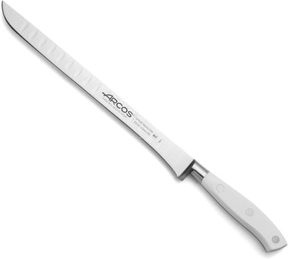 Forged Knife Serrated 5 Inch Nitrum Stainless Steel and 130 mm blade. Ergonomic Polyoxymethylene POM Handle. Series Riviera. Color Black