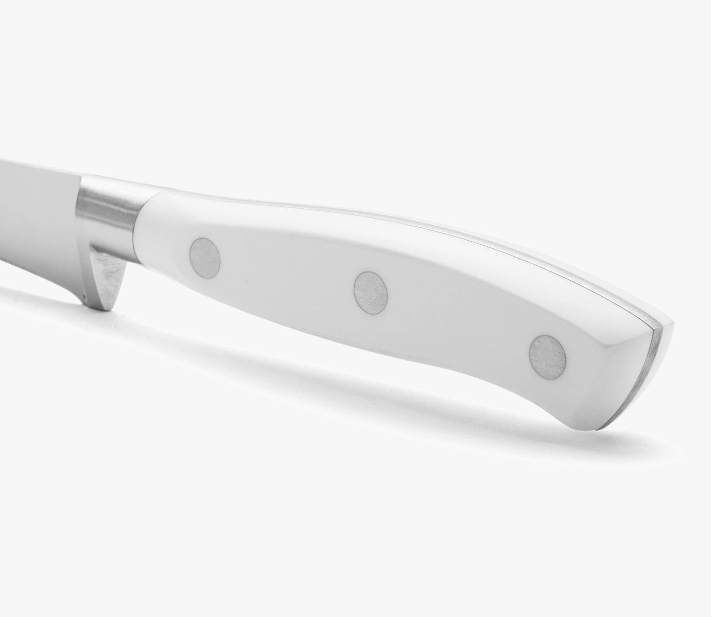 Forged Knife Serrated 5 Inch Nitrum Stainless Steel and 130 mm blade. Ergonomic Polyoxymethylene POM Handle. Series Riviera. Color Black