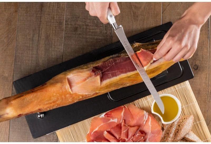 Forged Knife Serrated 5 Inch Nitrum Stainless Steel and 130 mm blade. Ergonomic Polyoxymethylene POM Handle. Series Riviera. Color Black