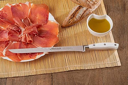 Forged Knife Serrated 5 Inch Nitrum Stainless Steel and 130 mm blade. Ergonomic Polyoxymethylene POM Handle. Series Riviera. Color Black