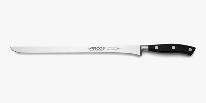 Forged Knife Serrated 5 Inch Nitrum Stainless Steel and 130 mm blade. Ergonomic Polyoxymethylene POM Handle. Series Riviera. Color Black