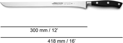Forged Knife Serrated 5 Inch Nitrum Stainless Steel and 130 mm blade. Ergonomic Polyoxymethylene POM Handle. Series Riviera. Color Black