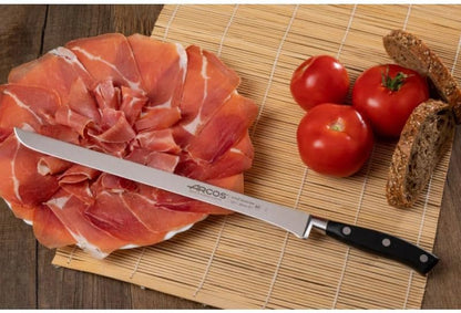 Forged Knife Serrated 5 Inch Nitrum Stainless Steel and 130 mm blade. Ergonomic Polyoxymethylene POM Handle. Series Riviera. Color Black