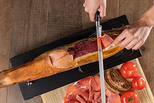 Forged Knife Serrated 5 Inch Nitrum Stainless Steel and 130 mm blade. Ergonomic Polyoxymethylene POM Handle. Series Riviera. Color Black