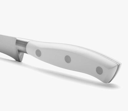 Forged Knife Serrated 5 Inch Nitrum Stainless Steel and 130 mm blade. Ergonomic Polyoxymethylene POM Handle. Series Riviera. Color Black
