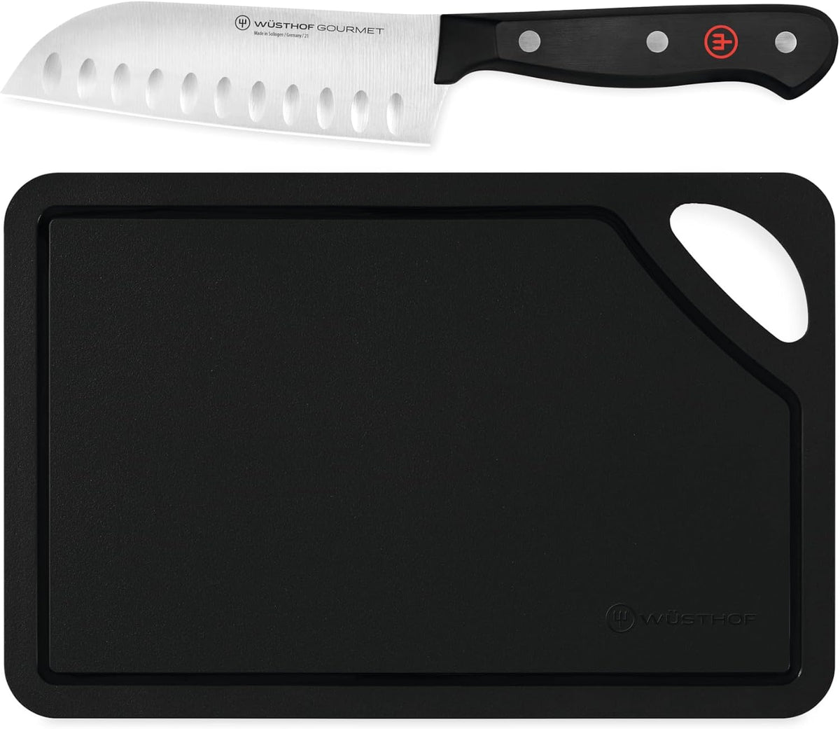 WÜSTHOF Gourmet 5" Hollow Edge Santoku Knife, Black
