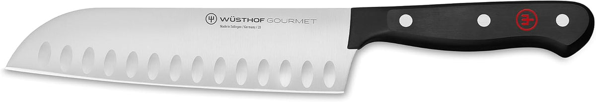WÜSTHOF Gourmet 5" Hollow Edge Santoku Knife, Black
