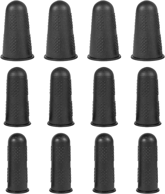 Finger Protectors 12 Pcs 3 Sizes, Rubber Fingers Tips, Silicone Finger Protectors, Silicone Finger Tip Protectors, for Embroidery, Sewing, Cutting, Hot Glue Gun, Sorting Task Etc (Black, S,M,L)