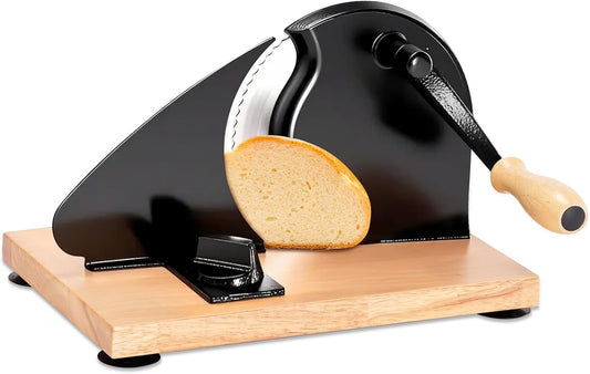 Manual Bread Slicer for Homemade Sourdough Bread, Adjustable Thickness | Evenly Slicing, Hand Crank Bread Slicer for Buns, Bagels Etc,Sharp Stainless Steel Blade
