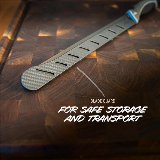 ErgoMax Brisket Slicing Knife - Razor Sharp Blade, Premium Titanium-Coated Steel Blades, Ergonomic Handle, Multifunction Carving Knife for Meat Cutting