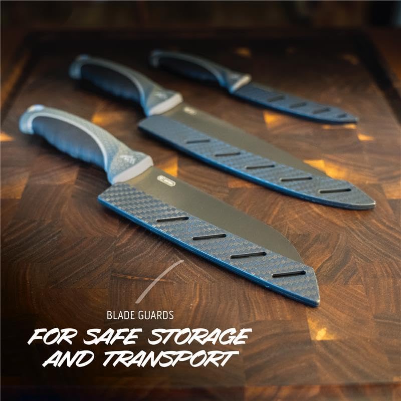 ErgoMax Brisket Slicing Knife - Razor Sharp Blade, Premium Titanium-Coated Steel Blades, Ergonomic Handle, Multifunction Carving Knife for Meat Cutting