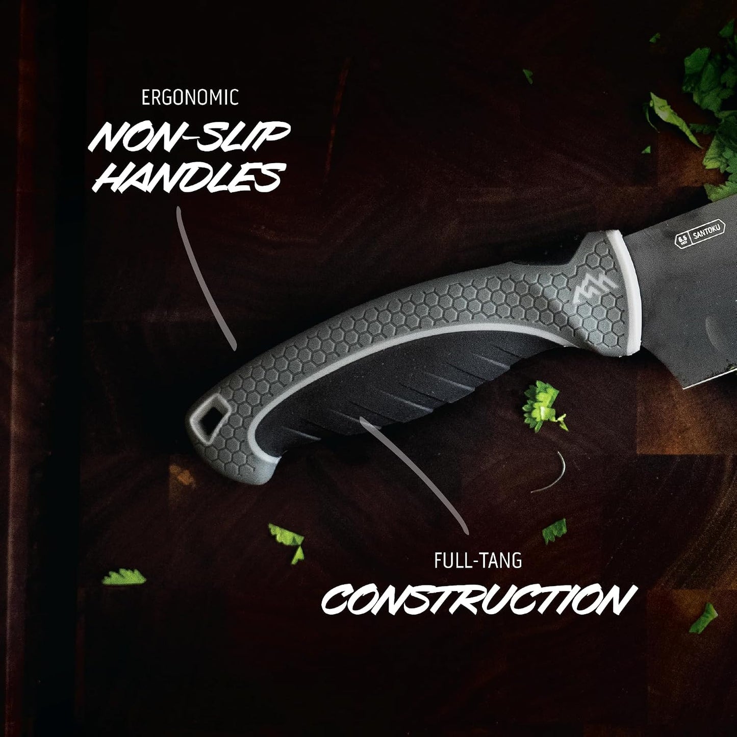 ErgoMax Brisket Slicing Knife - Razor Sharp Blade, Premium Titanium-Coated Steel Blades, Ergonomic Handle, Multifunction Carving Knife for Meat Cutting
