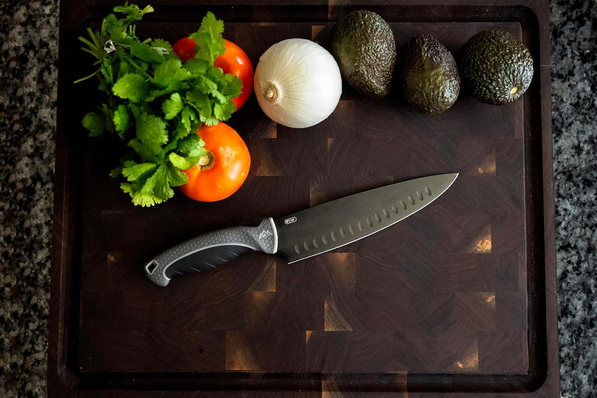 ErgoMax Brisket Slicing Knife - Razor Sharp Blade, Premium Titanium-Coated Steel Blades, Ergonomic Handle, Multifunction Carving Knife for Meat Cutting