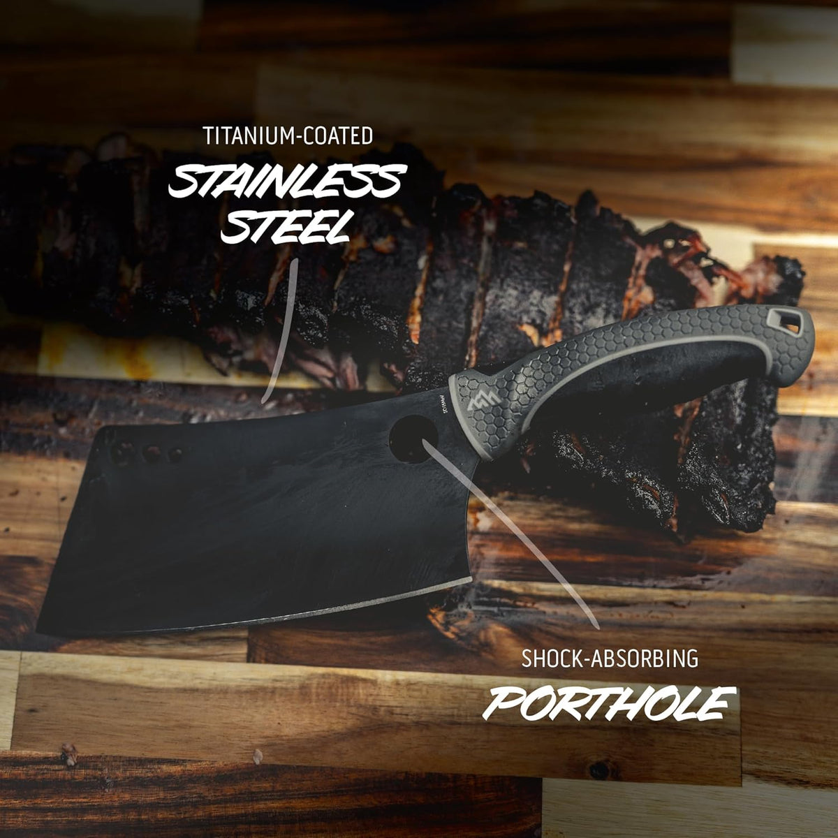 ErgoMax Brisket Slicing Knife - Razor Sharp Blade, Premium Titanium-Coated Steel Blades, Ergonomic Handle, Multifunction Carving Knife for Meat Cutting