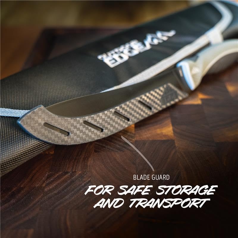 ErgoMax Brisket Slicing Knife - Razor Sharp Blade, Premium Titanium-Coated Steel Blades, Ergonomic Handle, Multifunction Carving Knife for Meat Cutting