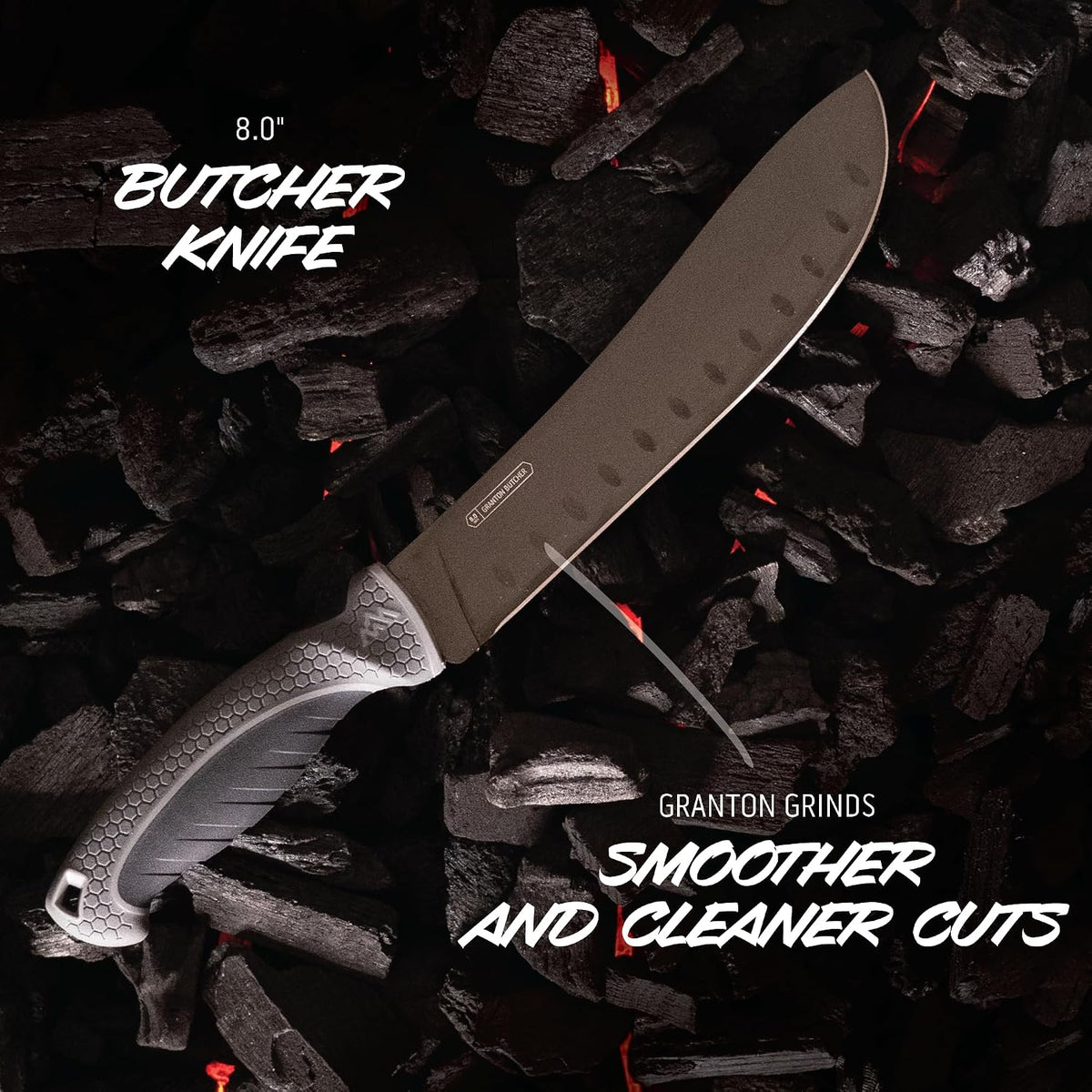 ErgoMax Brisket Slicing Knife - Razor Sharp Blade, Premium Titanium-Coated Steel Blades, Ergonomic Handle, Multifunction Carving Knife for Meat Cutting