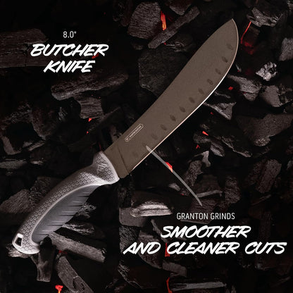 ErgoMax Brisket Slicing Knife - Razor Sharp Blade, Premium Titanium-Coated Steel Blades, Ergonomic Handle, Multifunction Carving Knife for Meat Cutting