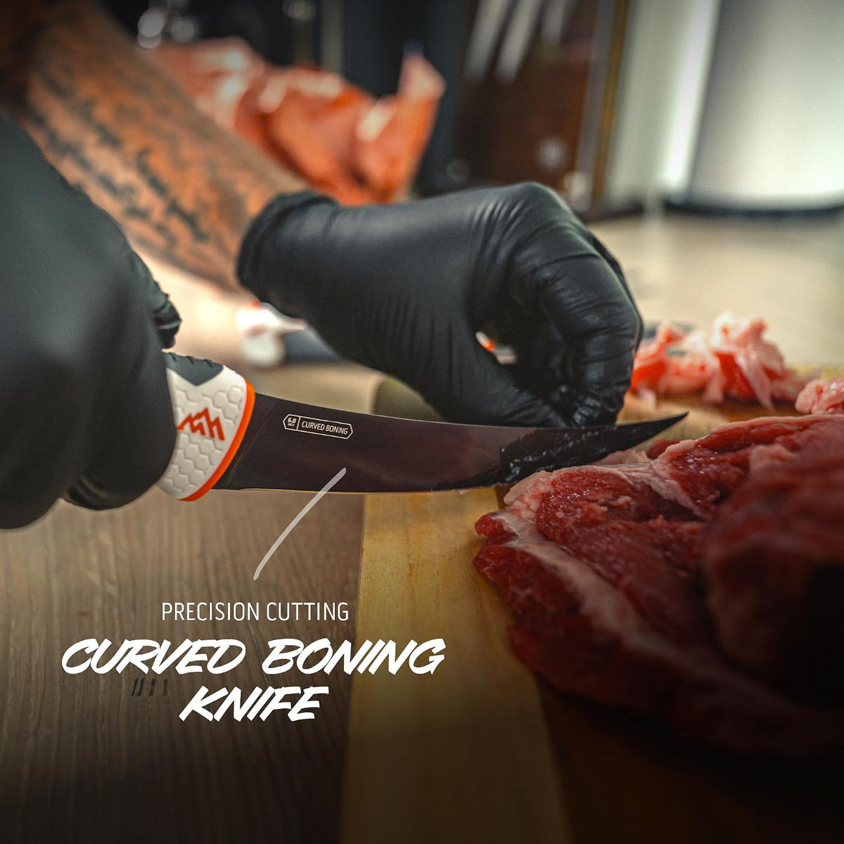 ErgoMax Brisket Slicing Knife - Razor Sharp Blade, Premium Titanium-Coated Steel Blades, Ergonomic Handle, Multifunction Carving Knife for Meat Cutting
