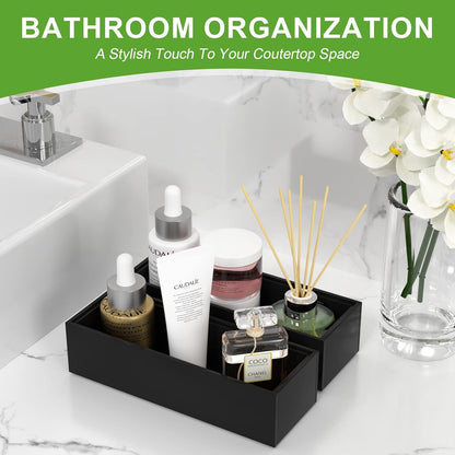 Bamboo Kitchen Drawer Organizer, 2 Pack, 12" x 3" x 2"