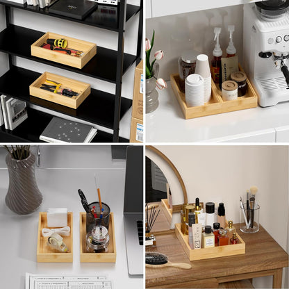 Bamboo Kitchen Drawer Organizer, 2 Pack, 12" x 3" x 2"