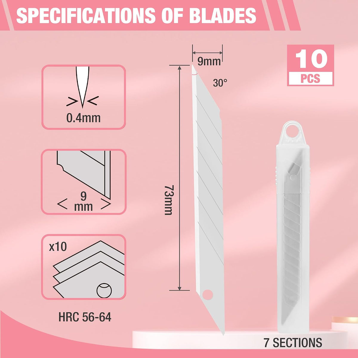 Premium Utility Knife Retractable Snap-off blade, Gift for Men/Women Heavy Duty Box Cutter Set, Razor Knife Exacto Craft Knives, with 10 Extra 9mm Blades, Pack of 3