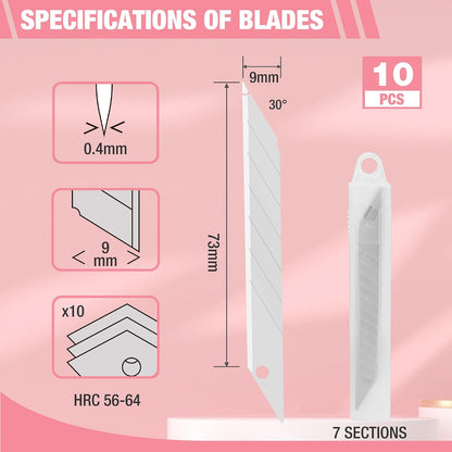 Premium Utility Knife Retractable Snap-off blade, Gift for Men/Women Heavy Duty Box Cutter Set, Razor Knife Exacto Craft Knives, with 10 Extra 9mm Blades, Pack of 3