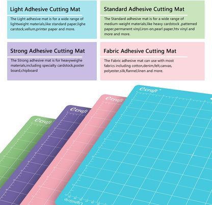 12x12 Cutting Mat 3-Pack, Strong/Standard/Light Adhesive, Compatible with Cricut Maker 3/Maker 4/Maker/Explore 3/4/Air 2/One, Variety Adhesive Sticky Cutting Mats Accessories