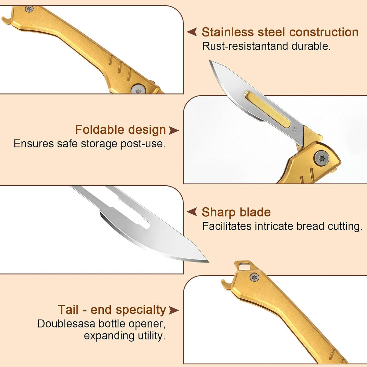 Bread Lame, Sourdough Scoring Tool with 10 Razor Blades - Folding & Extractable Bread Scorer Knife for Homemade Bread, Sourdough Slashing, Baking Tools Kit, Includes Protective Cover&Portable keychain