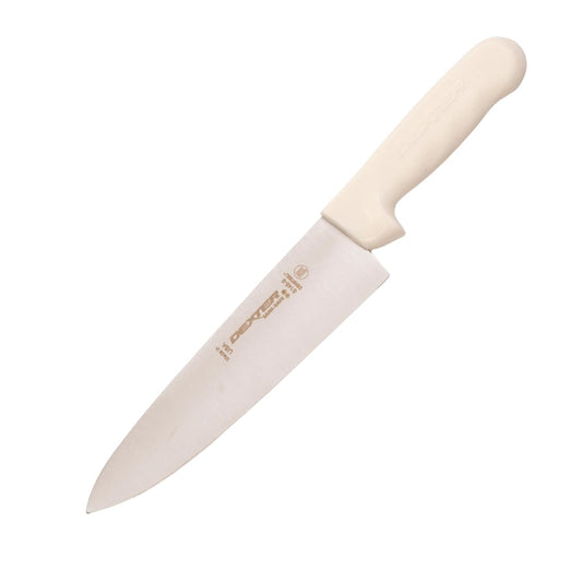 8" Chef's Knife – S145-10PCP | SANI-SAFE Series | High-Carbon Stainless Steel Blade, NSF Certified, Slip-Resistant White Handle, Made in USA