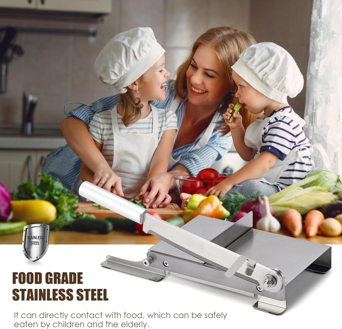 Manual Ribs Meat Slicer Household Stainless Steel Small Bone Cutting Slicing Machine Chicken Lamb Chops Ribs Herb Pastry Cutter for Home Cooking