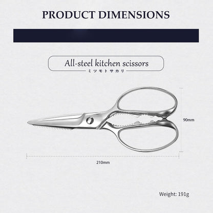 8.5 Inch Kitchen Scissors & Poultry Shears, Removable | 1.4116 Mo-V All Steel, Serrated Edge Design, Bottle & Can Opener, Magnetic Fridge Storage, Left & Right Hand Use