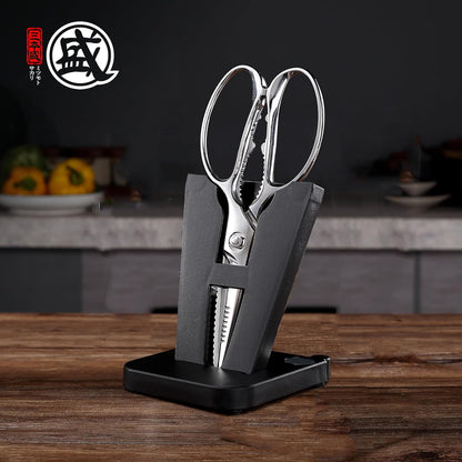 8.5 Inch Kitchen Scissors & Poultry Shears, Removable | 1.4116 Mo-V All Steel, Serrated Edge Design, Bottle & Can Opener, Magnetic Fridge Storage, Left & Right Hand Use