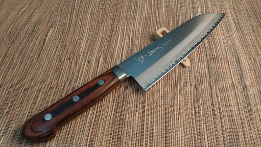Yoshihiro Gold-embedded Knife HGW series Santoku Knife, 6.5in