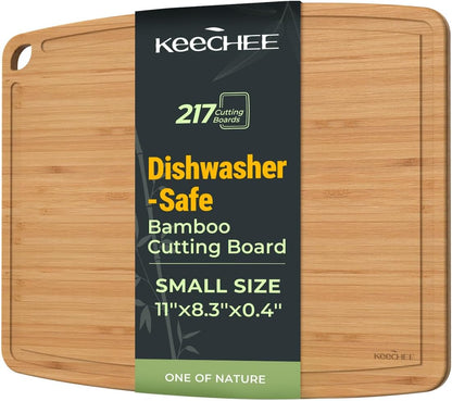 Dishwasher Safe Bamboo Cutting Board, Lightweight & Durable Wood Cutting Board, Reversible with Juice Groove, Easy to Store & Clean, Ideal Kitchen Gift for Home Cooks