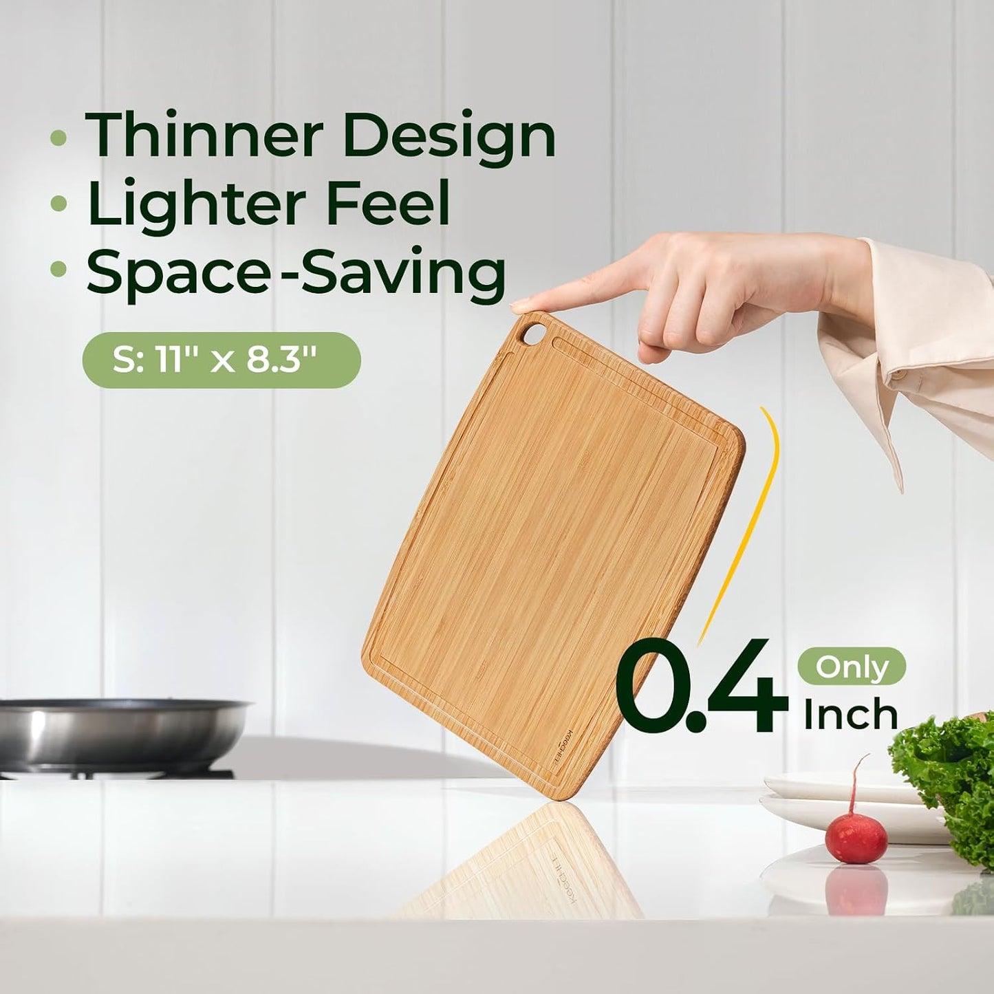 Dishwasher Safe Bamboo Cutting Board, Lightweight & Durable Wood Cutting Board, Reversible with Juice Groove, Easy to Store & Clean, Ideal Kitchen Gift for Home Cooks