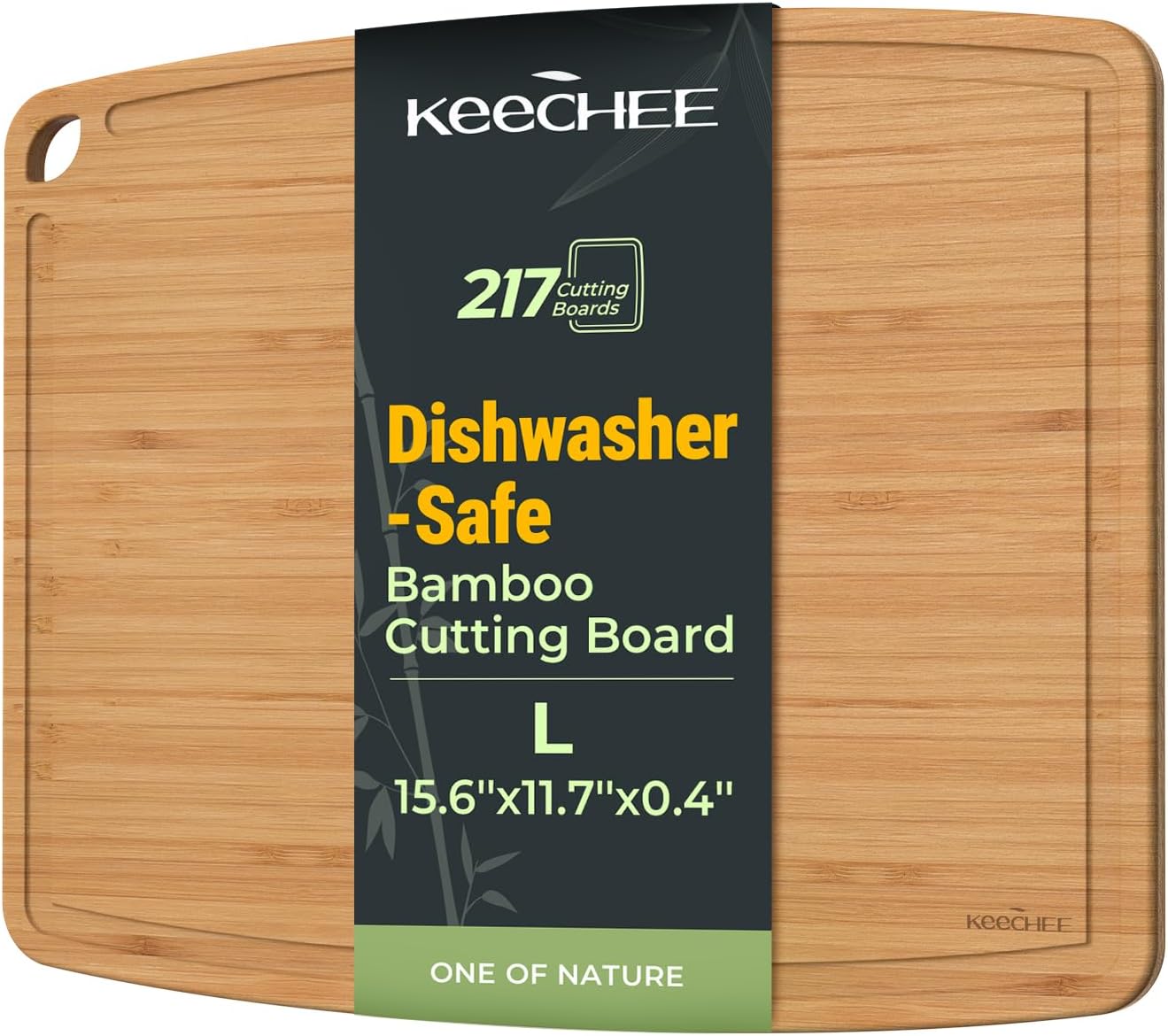 Dishwasher Safe Bamboo Cutting Board, Lightweight & Durable Wood Cutting Board, Reversible with Juice Groove, Easy to Store & Clean, Ideal Kitchen Gift for Home Cooks