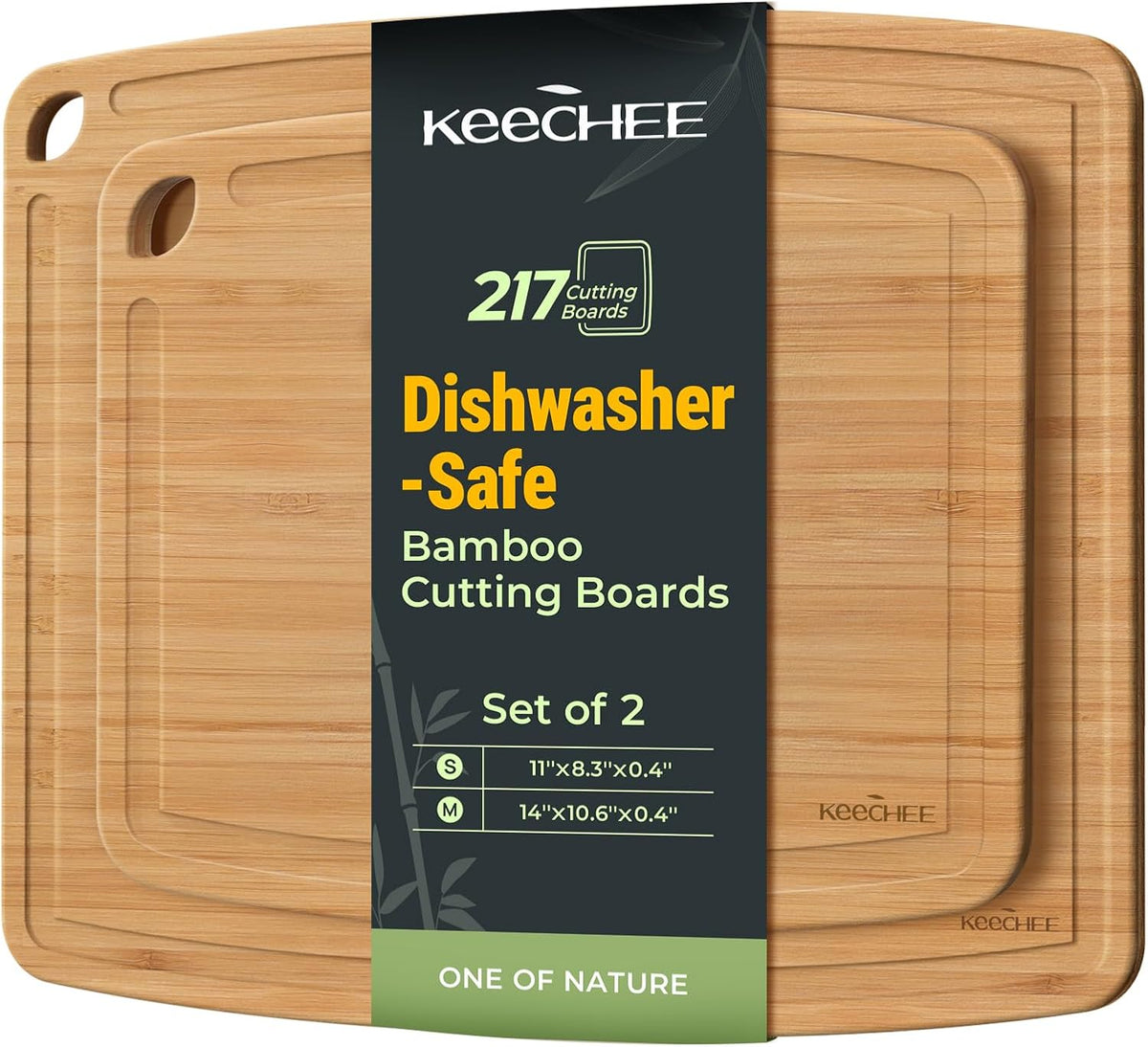 Dishwasher Safe Bamboo Cutting Board, Lightweight & Durable Wood Cutting Board, Reversible with Juice Groove, Easy to Store & Clean, Ideal Kitchen Gift for Home Cooks