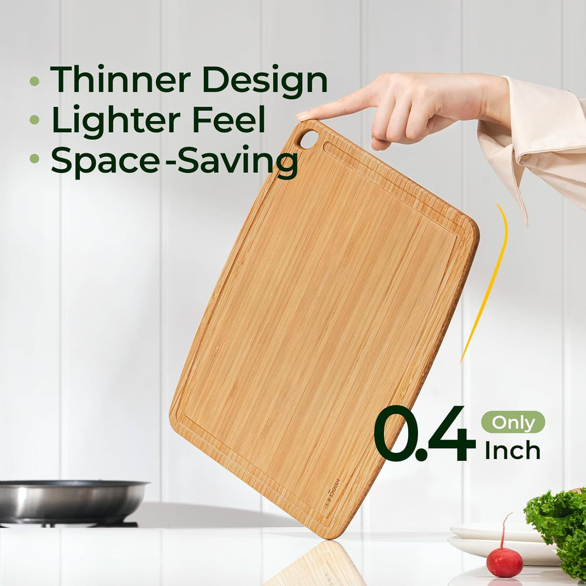 Dishwasher Safe Bamboo Cutting Board, Lightweight & Durable Wood Cutting Board, Reversible with Juice Groove, Easy to Store & Clean, Ideal Kitchen Gift for Home Cooks