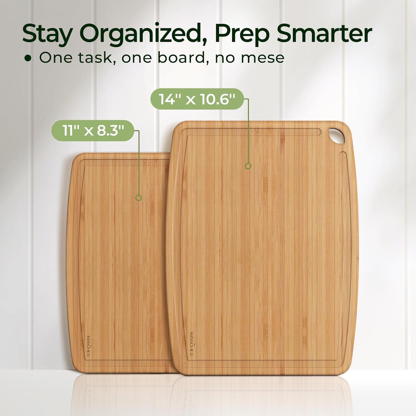 Dishwasher Safe Bamboo Cutting Board, Lightweight & Durable Wood Cutting Board, Reversible with Juice Groove, Easy to Store & Clean, Ideal Kitchen Gift for Home Cooks